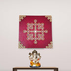 Traditional kolam Decor with mirror work, Muggu wall art