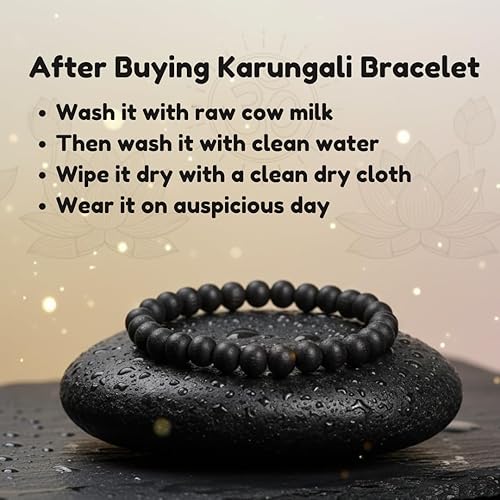 Karungali Bracelet Original for Men and Women | 8mm 27 Beads Ebony Bracelet |100% Natural Unpolished Natural Black Ebony Wood Mala (Karungali_bracelet_8mm)