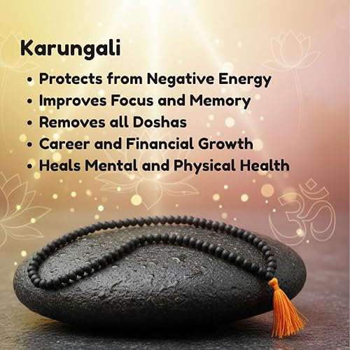 Karungali Malai Original 108 beads,(8mm), Karungali Mala | Natural Unpolished Black Ebony Wood Mala Chain