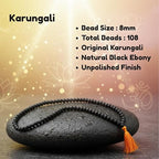 Karungali Malai Original 108 beads,(8mm), Karungali Mala | Natural Unpolished Black Ebony Wood Mala Chain