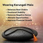 Karungali Malai Original 108 beads,(8mm), Karungali Mala | Natural Unpolished Black Ebony Wood Mala Chain
