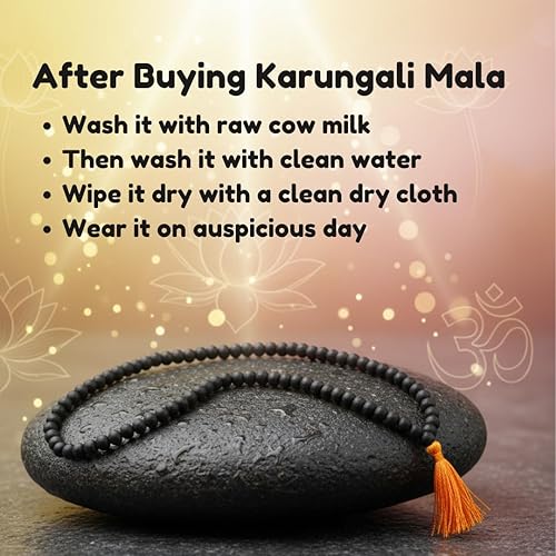 Karungali Malai Original 108 beads,(8mm), Karungali Mala | Natural Unpolished Black Ebony Wood Mala Chain