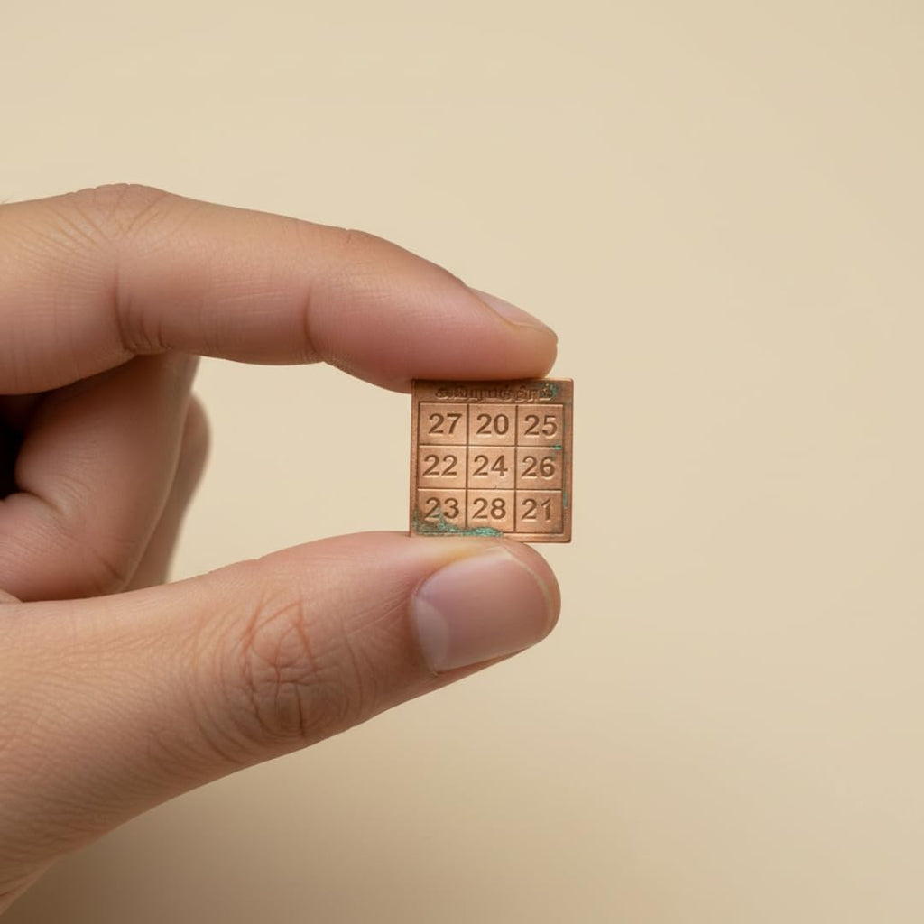 Kubera Number Yantra for Wallet (1 Inch, 1 Piece) Small Size Copper Kubera Yantra | Yantram for wealth money gowth success