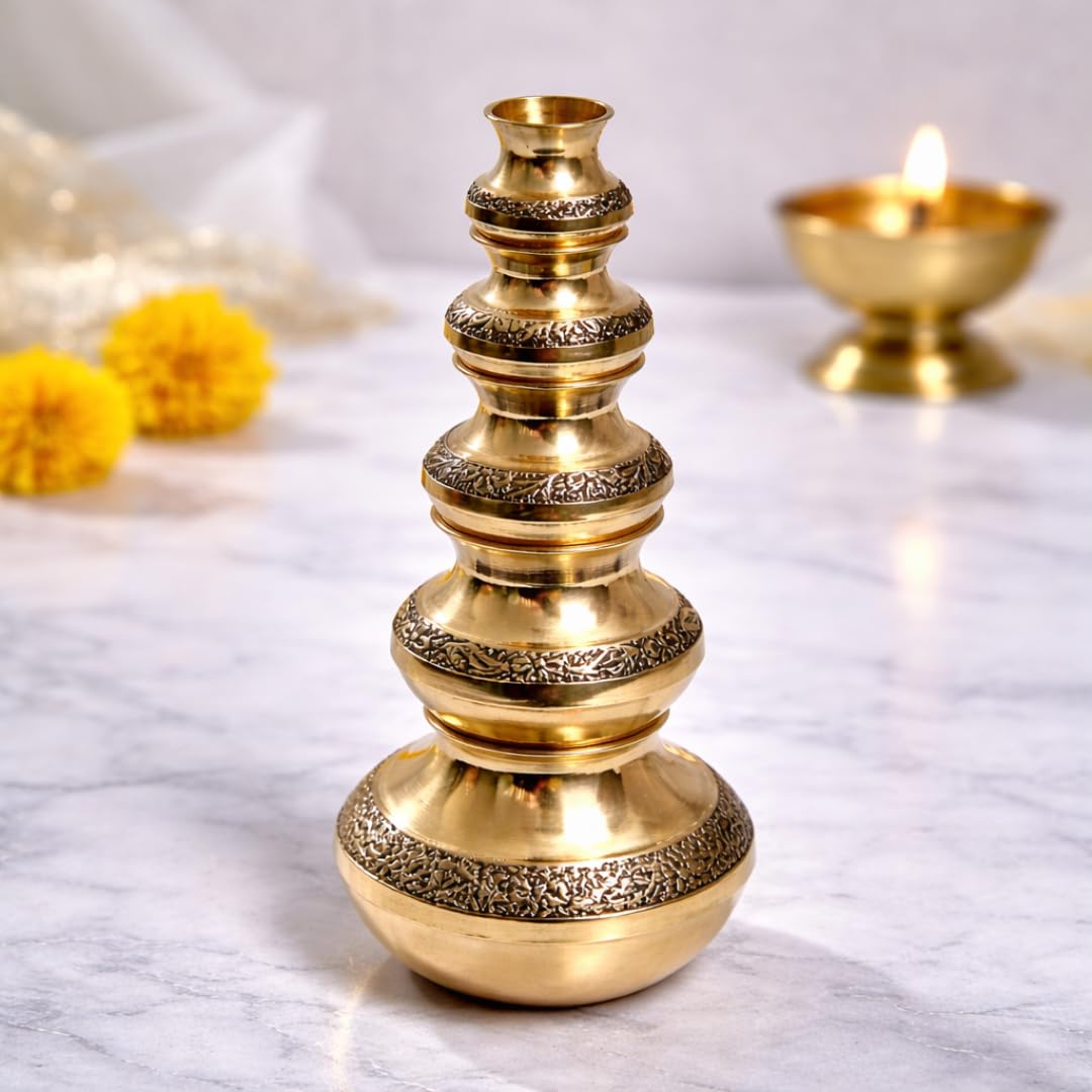 Brass Kubera Kudam Set of 5|Gubera Panai Set|Matki Set of 5|Kalash Set|Lakshmi Kuberar Lucky Pot