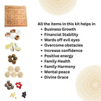 Kuber Pooja Set | Lakshmi Kubera Pooja Set | Lakshmi Ganesh Puja Kit | Kubera Yantra, Coins, Gunja/Chirmi Red White,Black,Gomti Cowrie Lotus Seeds Laghu Nariyal (9 Item 5 No Combo)