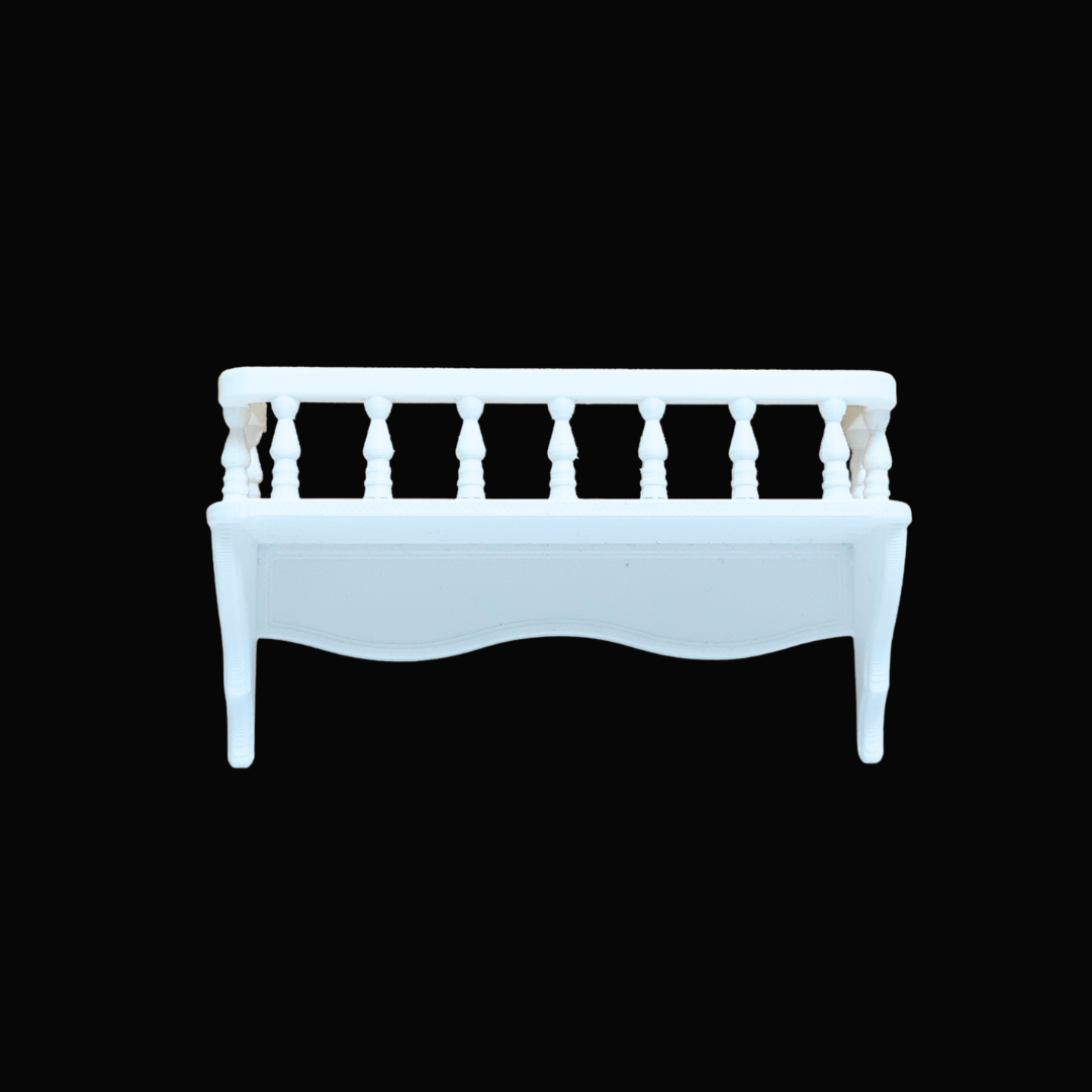 Miniature Dollhouse Balcony – Furniture Accessory | Available in Black & White | Balcony Railing for Dollhouse Decoration