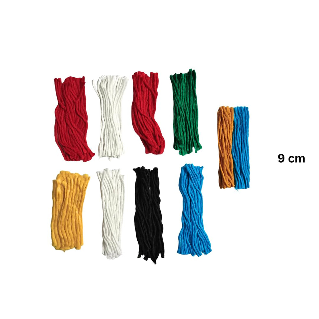 7 Colour Navagraha Wicks for Diya Lamp – (2 Packs Each Contains 108 Pieces)| Navgrah puja vattulu vathulu thiri batti navagraha dosham Shanti Wicks