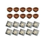 Panchagavya Vilakku with Lotus Wicks (10 Panchagavya Diya + 10 Lotus Wicks) gobar Diya Deepak Deepam for Pooja | Tamara vattulu pancha gavya deepa