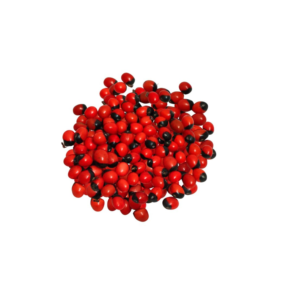 Red Kundumani Chirmi Seeds for Pooja (108 pcs) | Lal Gunja Beej | Sacred Puja Samagri for Lakshmi Worship