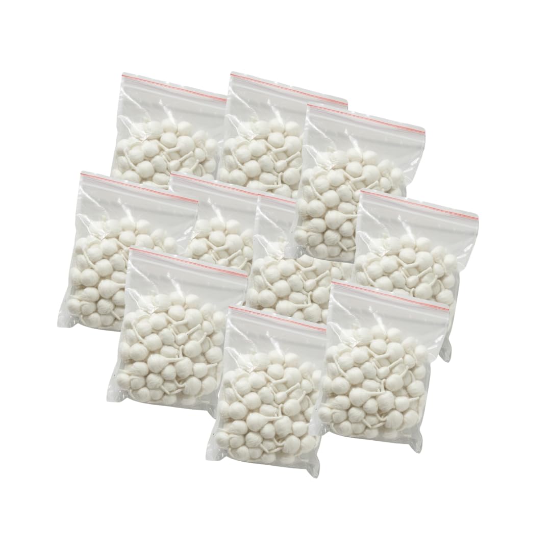 Round Cotton Wicks (600 Wicks)(Batti) for Diya & Pooja | 100% Pure & Natural Deepam Batti Gundu Thiri vattulu vathulu for akhand Diya puja