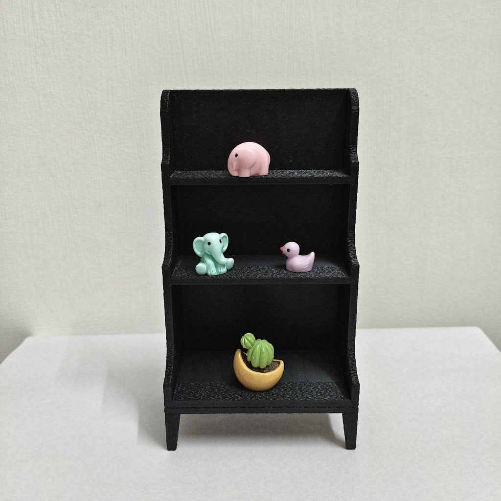 Miniature Dollhouse Shelf Small – 3 Sizes & 2 Colors (Black & White) | Mini Display Rack for Dollhouse Décor