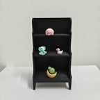 Miniature Dollhouse Shelf Small – 3 Sizes & 2 Colors (Black & White) | Mini Display Rack for Dollhouse Décor