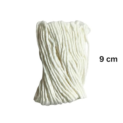 White Cotton Wicks for Diya Lamp – 108 Pieces