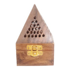 Wooden Square Pyramid Dhoop Holder size - 3" x 5"