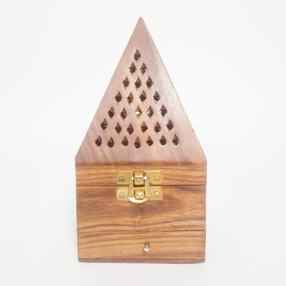 Wooden Dhoop Holder – High-Quality 3.5" x 7" Pyramid Design
