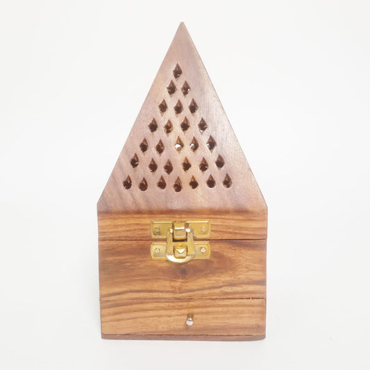 Wooden Dhoop Holder – High-Quality 3.5" x 7" Pyramid Design