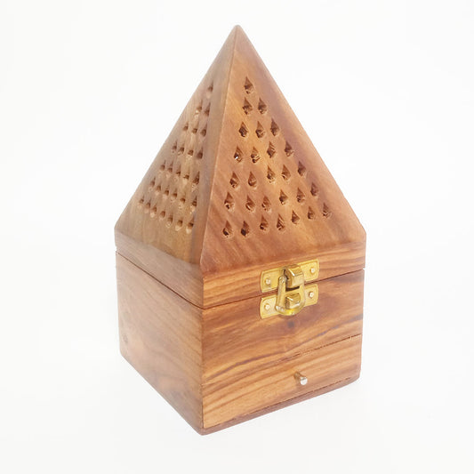 Wooden Dhoop Holder – High-Quality 3.5" x 7" Pyramid Design