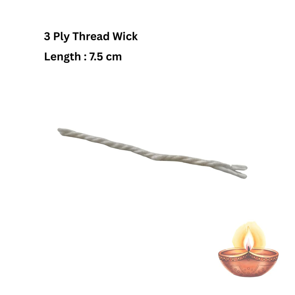 1008 Wicks Diya batti 3 ply Twisted Cotton Thread (1 Pack of 1008 Wicks) | Karthik maasa Vathulu | Karthigai Deepa thiri | Pure White Vattulu | Wick for Pooja Temple Rituals