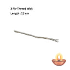 1008 Wicks Diya batti 3 ply Twisted Cotton Thread (1 Pack of 1008 Wicks) | Karthik maasa Vathulu | Karthigai Deepa thiri | Pure White Vattulu | Wick for Pooja Temple Rituals